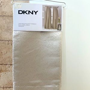 Two new DKNY window rods pocket panels 96”.